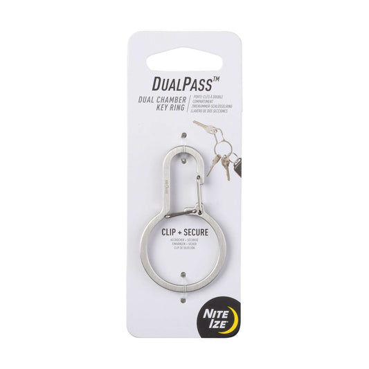 【DM便190円】NITE IZE ナイトアイズ DUALPASS DUAL CHAMBER KEY RING デュアルパス　キーリング　ステンレスシルバー