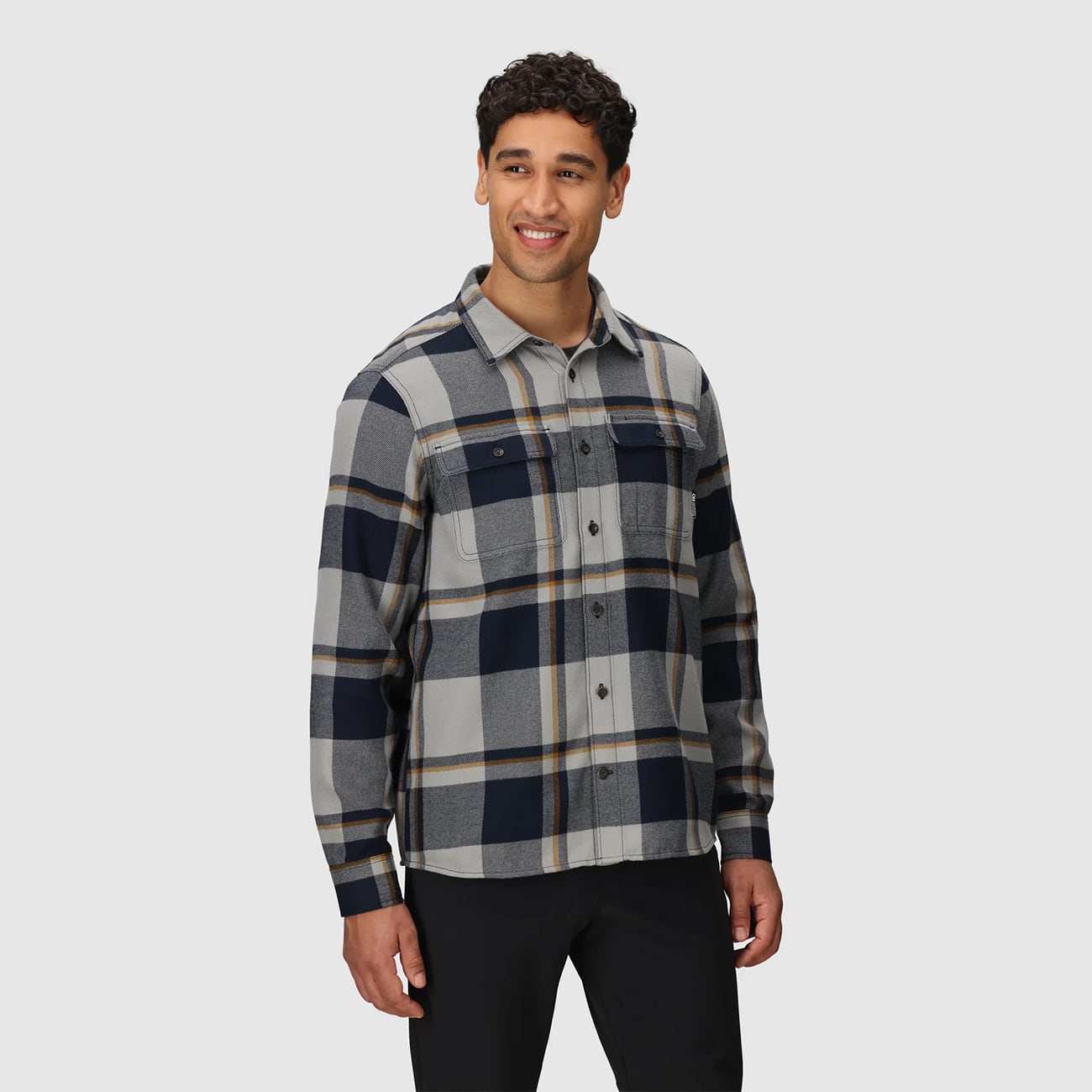 OUTDOOR RESEARCH アウトドアリサーチ Men's Feedback Flannel Twill Shirt フィードバックツイルシャツ Dark Navy Plaid ダークネイビー