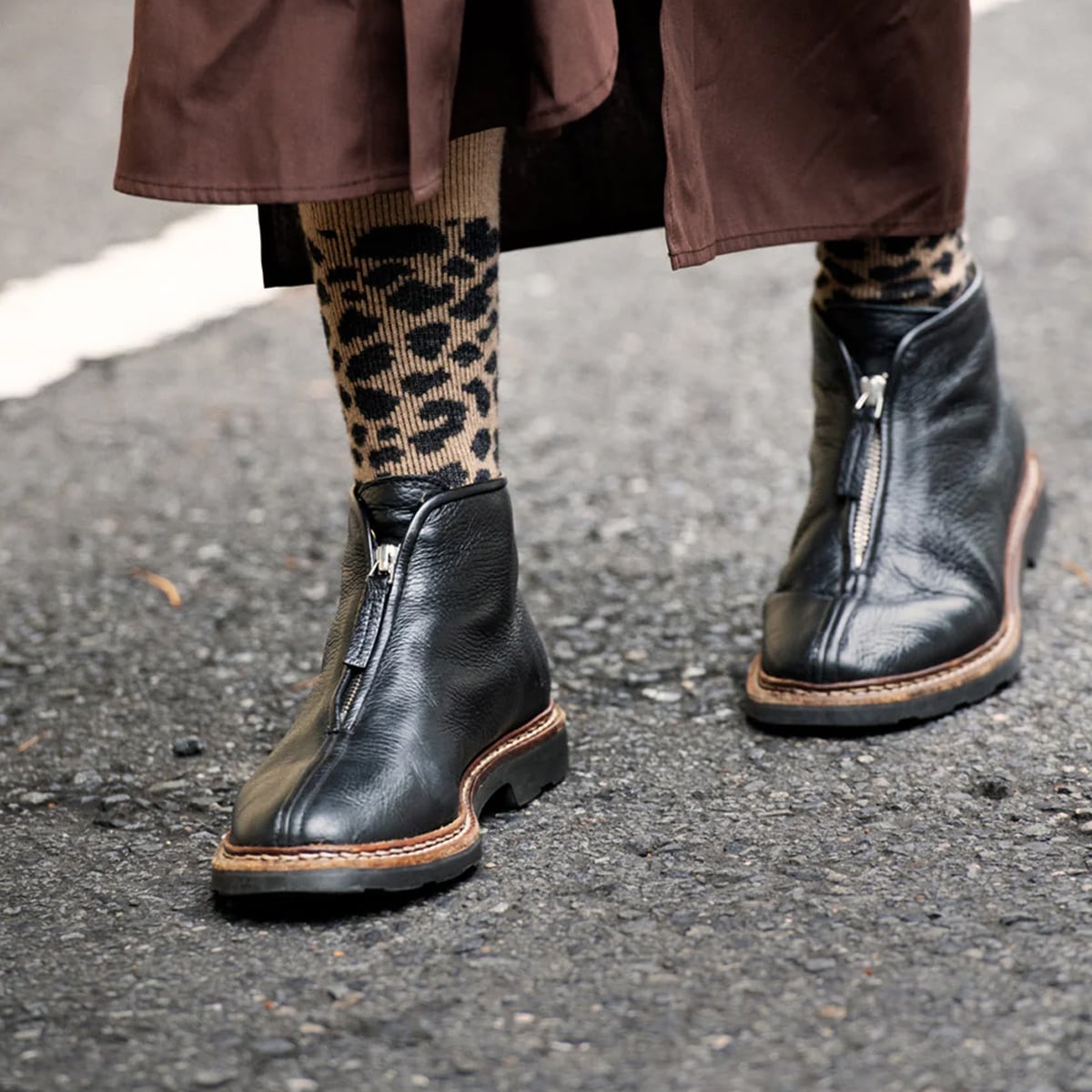 【DM便190円】ROTOTO ロトト LEOPARD PATTERN MERINO SOCKS レオパードパターン メリノソックス R1627-252