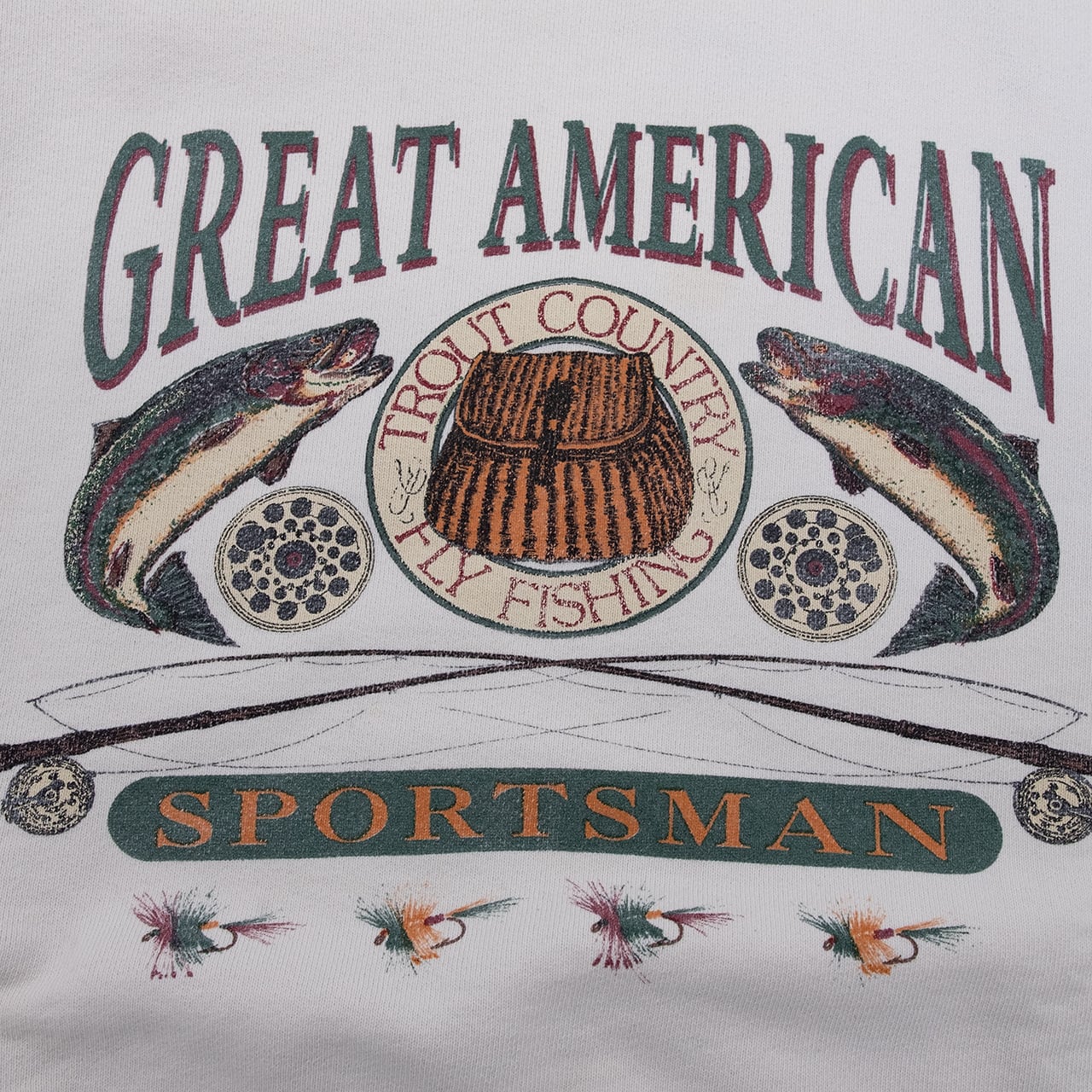 【USED】90s GREAT AMERICAN Fly Fishing Print Sweat グレートアメリカン フライフィッシング プリントスウェット