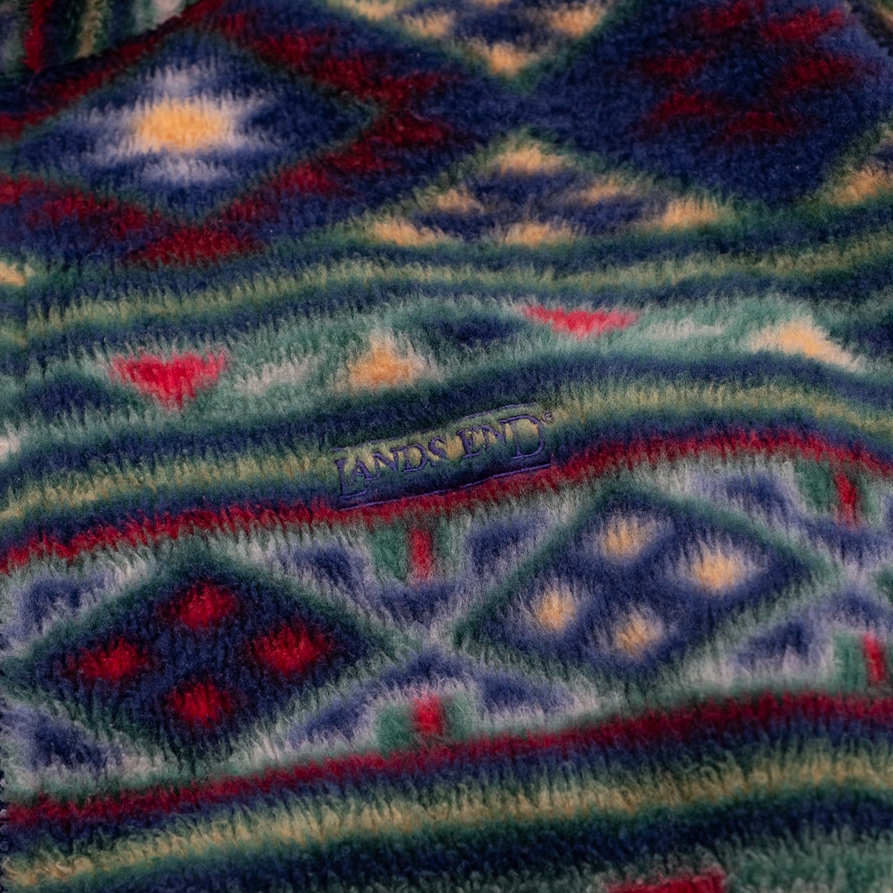 【USED】90s LANDS' END ランズエンド Fleece Jacket フリースジャケット made in USA