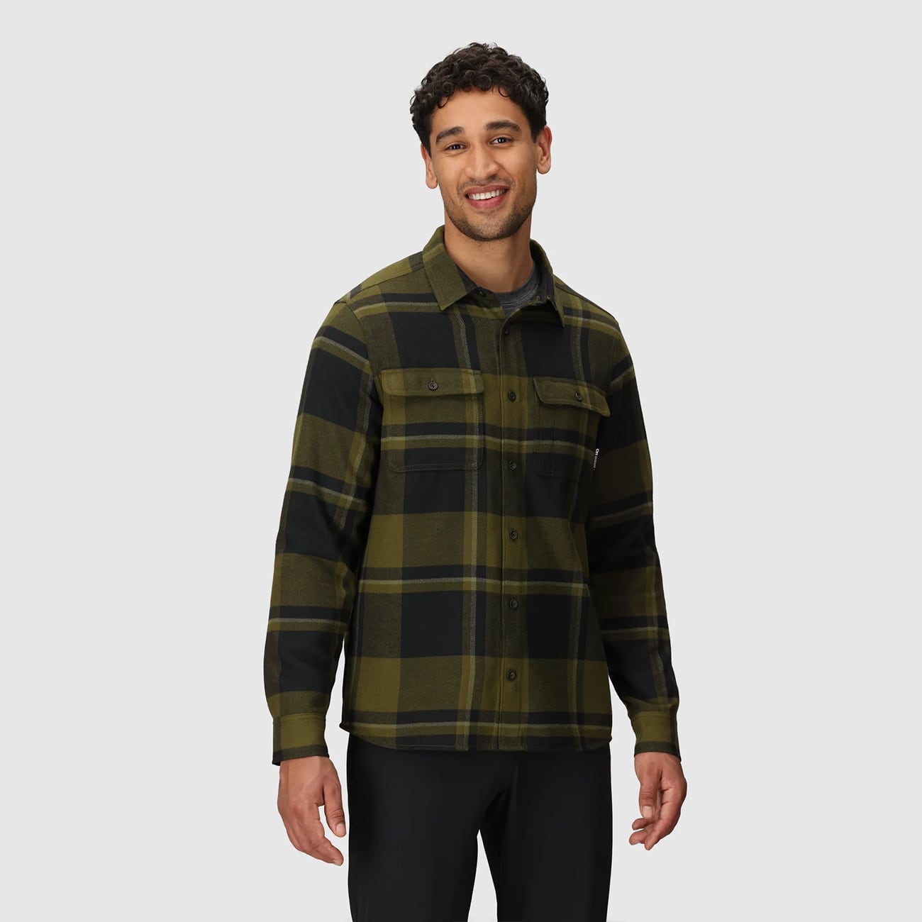 OUTDOOR RESEARCH アウトドアリサーチ Men's Feedback Flannel Twill Shirt フィードバックツイルシャツ Dark Olive Plaid ダークオリーブ