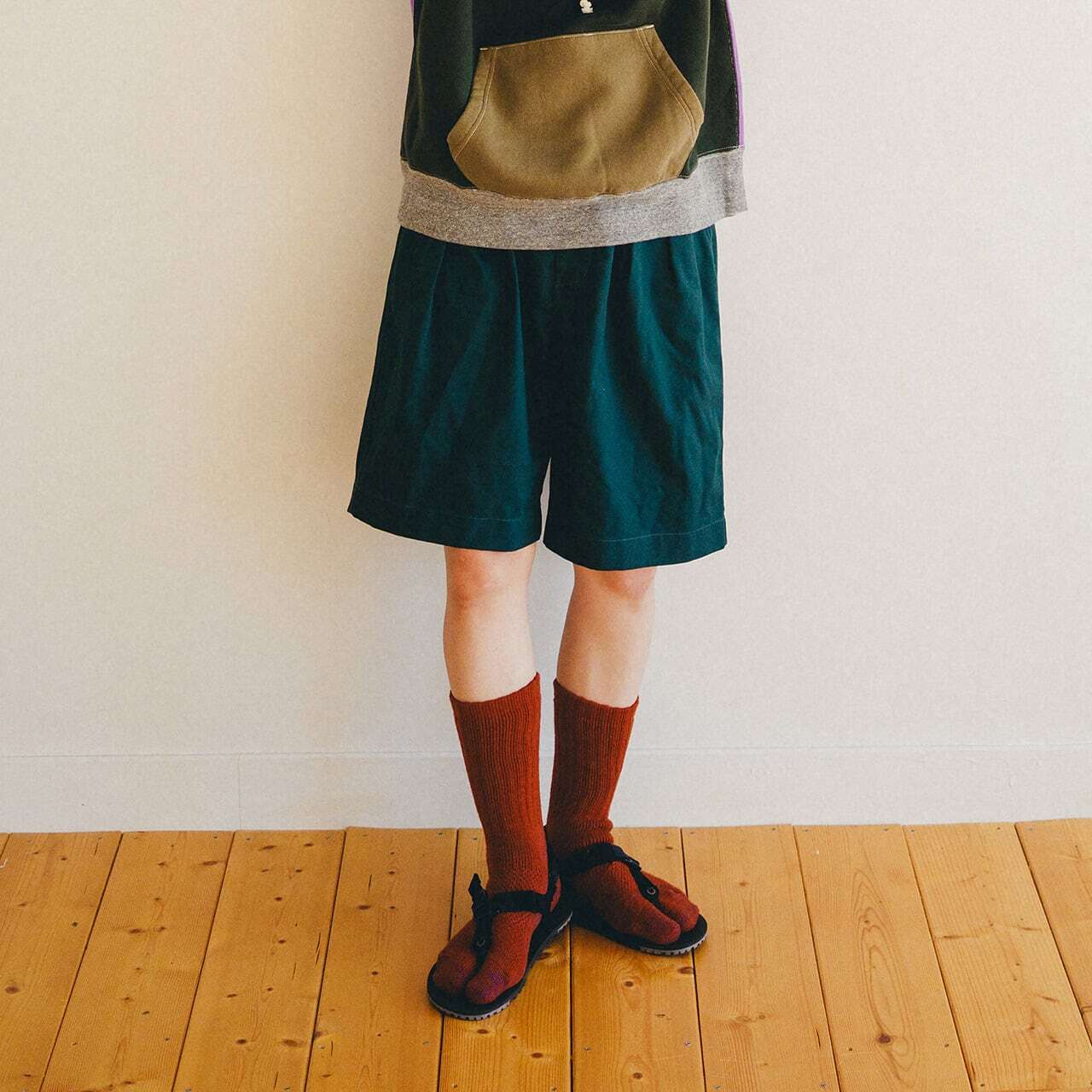 【DM便190円】NODAL 84N Wool Long Socks（Brown） ウールロングソックス NDY09