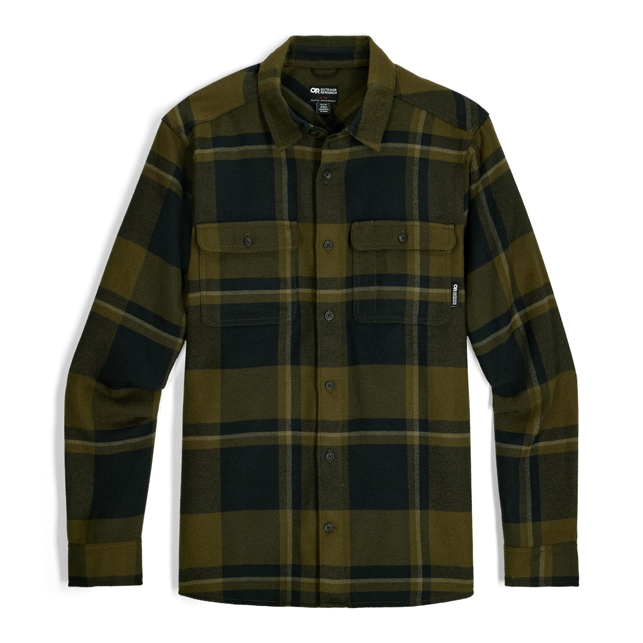 OUTDOOR RESEARCH アウトドアリサーチ Men's Feedback Flannel Twill Shirt フィードバックツイルシャツ Dark Olive Plaid ダークオリーブ