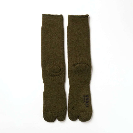 【DM便190円】NODAL Brushed Pile Socks（Army Green） 裏起毛のパイルソックス NDY10