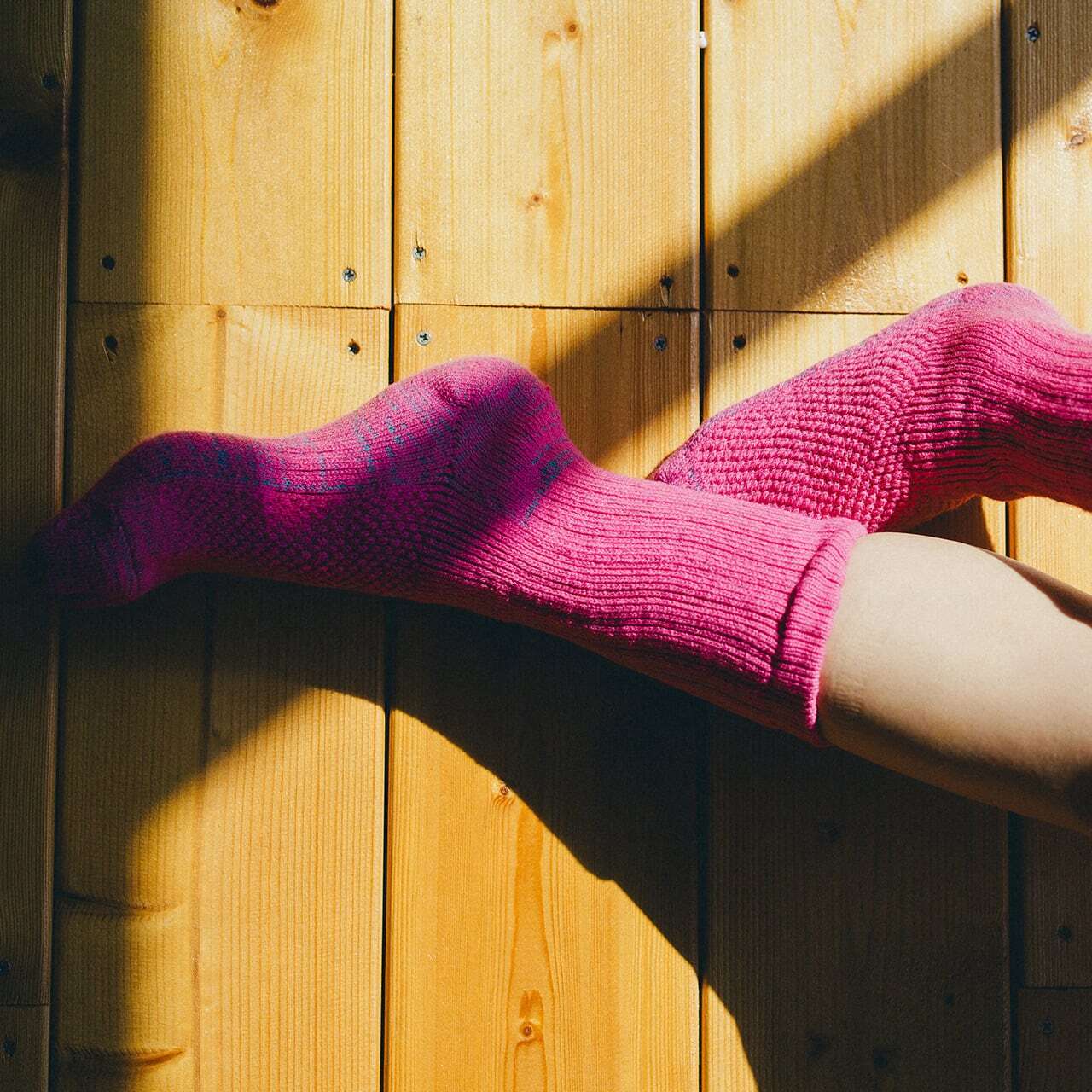 【DM便190円】NODAL 84N Wool Long Socks（Cherry Pink） ウールロングソックス NDY09