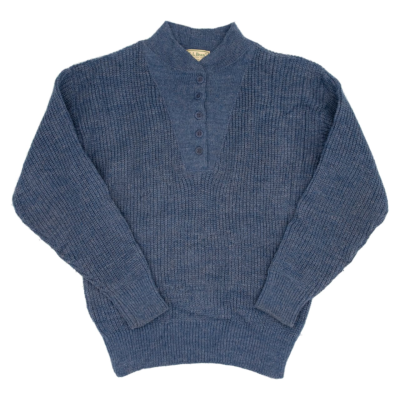 【USED】80s L.L.Bean Henley neck Sweater ヘンリーネックニットセーター made in USA