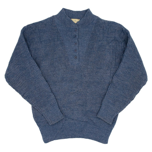 【USED】80s L.L.Bean Henley neck Sweater ヘンリーネックニットセーター made in USA