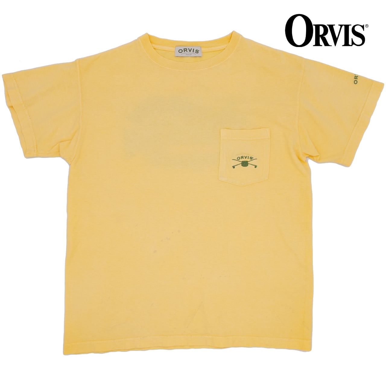 【USED】00s ORVIS "Rhodes Fly Shop" Brown Trout Graphic T-Shirt オービス トラウトプリントTシャツ