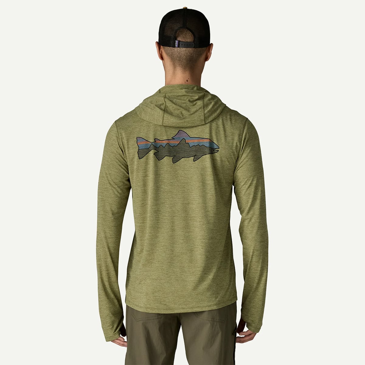 【DM便190円】Patagonia パタゴニア Men's Capilene? Cool Sun Hoody - Fitz Roy Trout メンズ・キャプリーン・クール・サン・フーディ フィッツロイ トラウト 44937