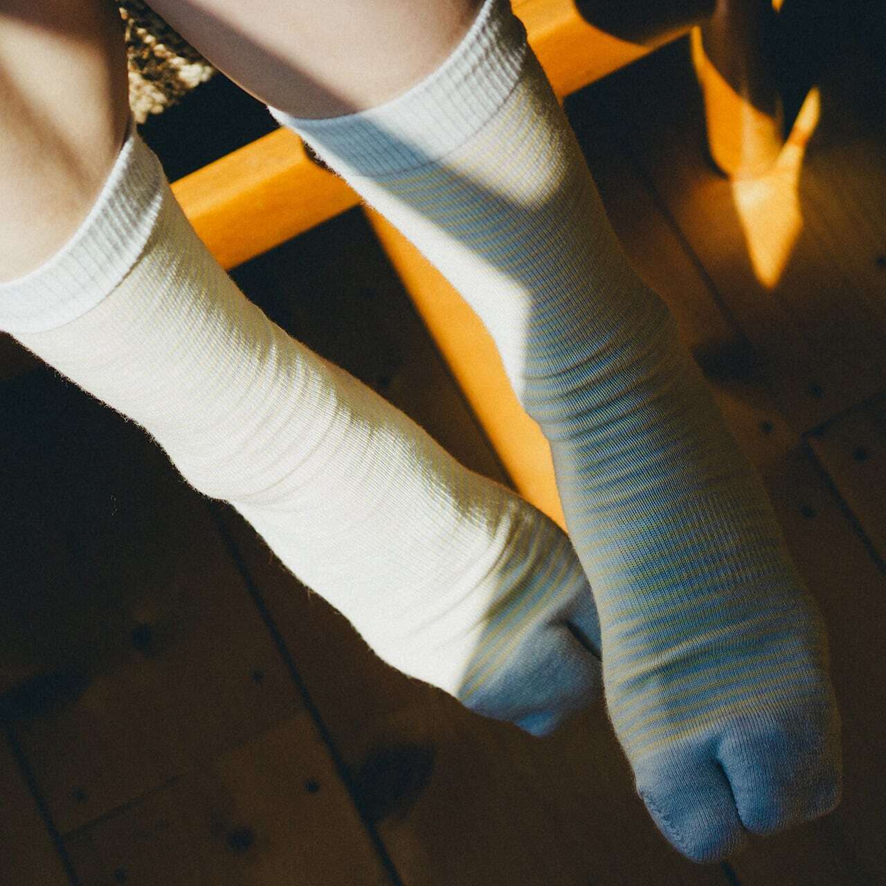 【DM便190円】NODAL Merino Wool Stripe Socks（Light Gray） ノーダル メリノウール ストライプソックス ライトグレー NDY06