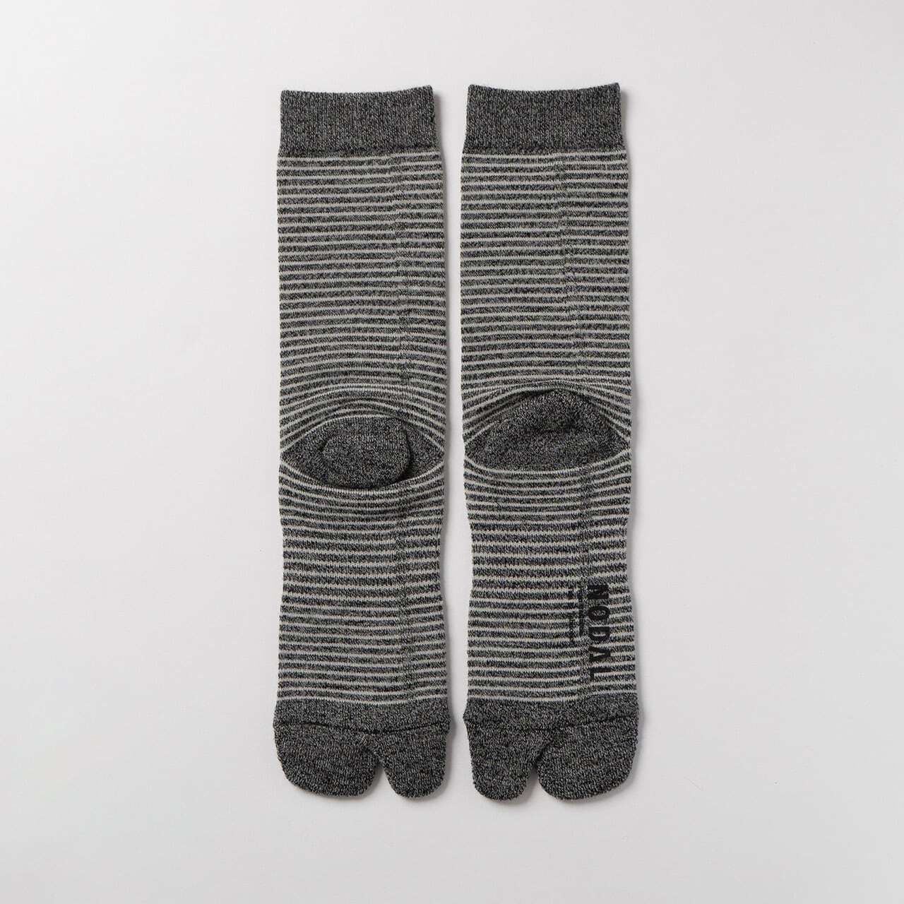【DM便190円】NODAL Merino Wool Stripe Socks（Heather Charcoal） ノーダル メリノウール ストライプソックス ヘザーチャコール NDY06