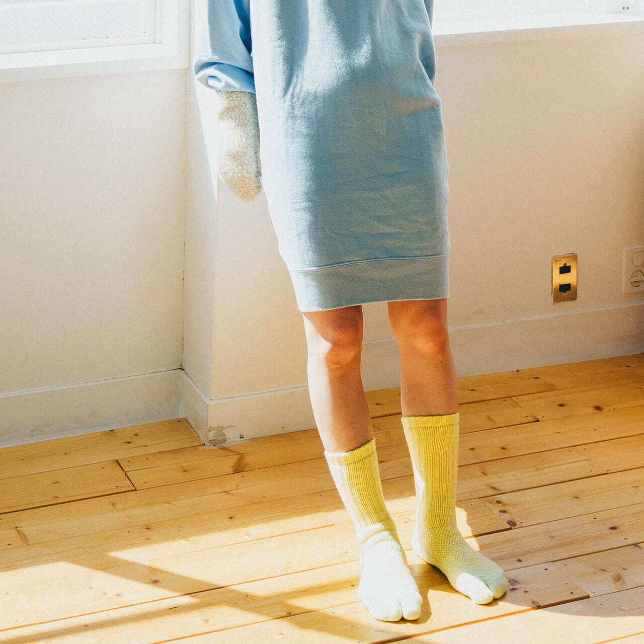 【DM便190円】NODAL 84N Wool Long Socks（PailYellow） ウールロングソックス NDY09