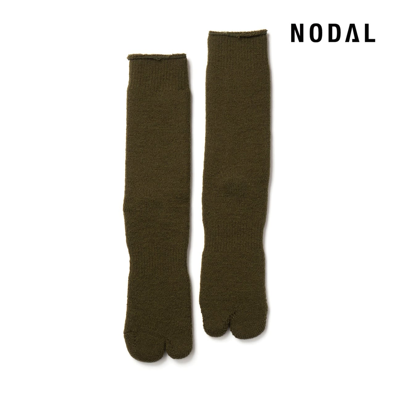 【DM便190円】NODAL Brushed Pile Socks（Army Green） 裏起毛のパイルソックス NDY10