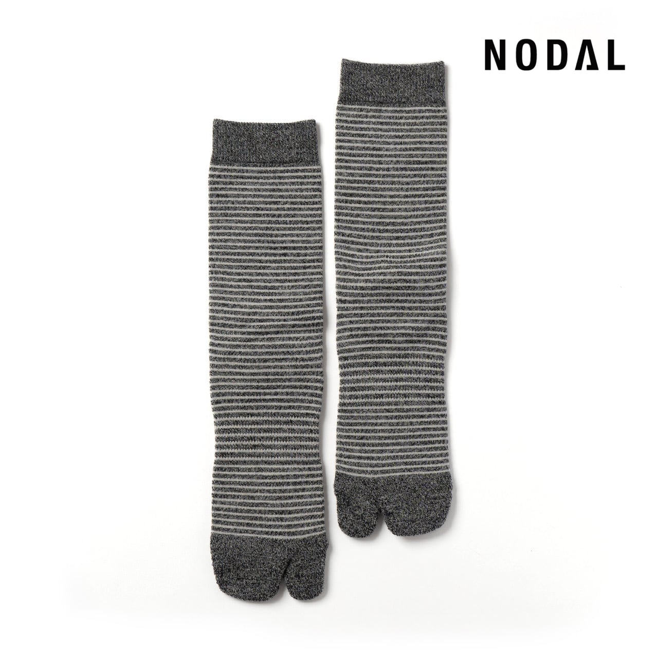 【DM便190円】NODAL Merino Wool Stripe Socks（Heather Charcoal） ノーダル メリノウール ストライプソックス ヘザーチャコール NDY06